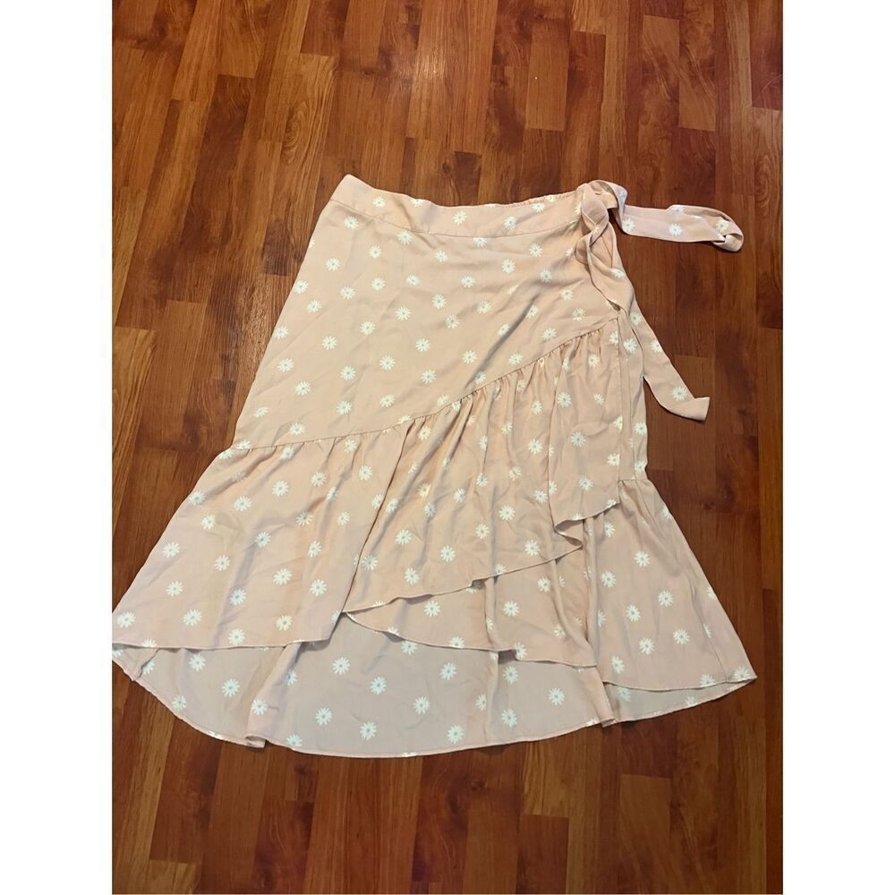LC Lauren Conrad Pink Floral Midi Wrap Skirt Size XL - Picture 3 of 12